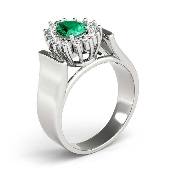 Pear Gemstone Ring (1/2 ct. tw.), Angle view in white gold or platinum
