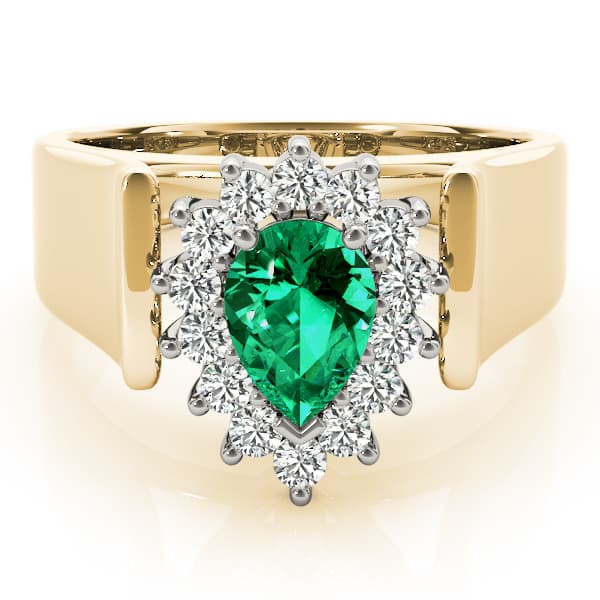Pear Gemstone Ring (1/3 ct. tw.), On hand view in yellow gold