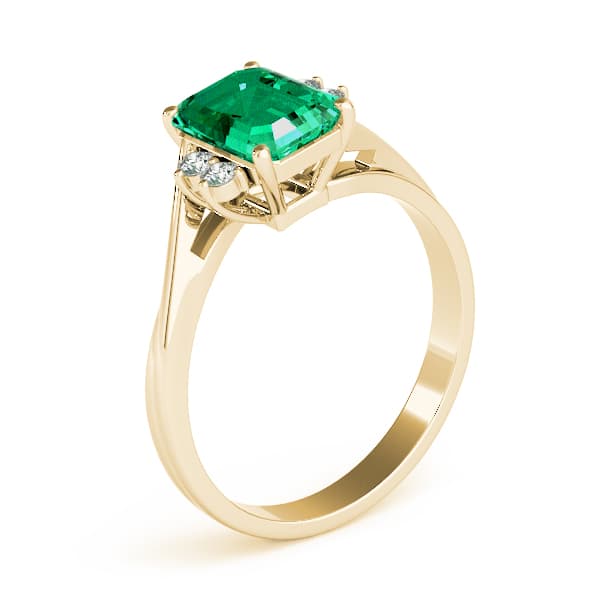 Emerald Gemstone Ring (0.1 ct. tw.), Angle view in yellow gold