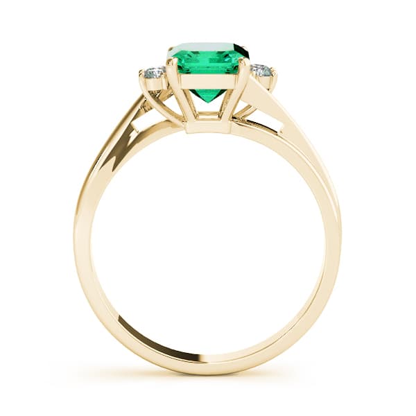 Emerald Gemstone Ring (0.1 ct. tw.), Side view in yellow gold