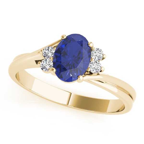 Oval Color Ring (0.08 ct. tw.), Front view in yellow gold