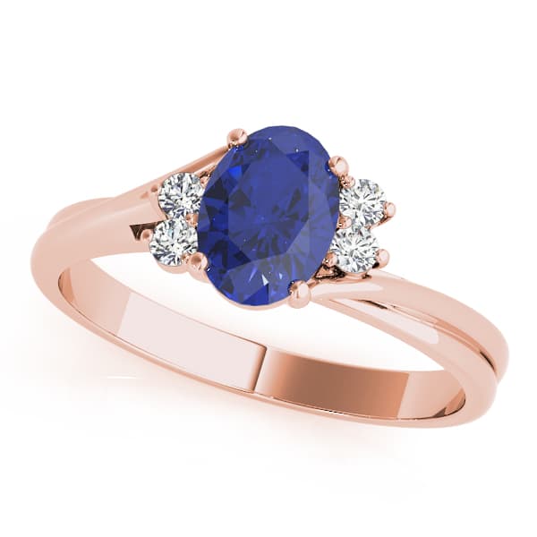 Oval Color Ring (1/8 ct. tw.), Front view in rose gold