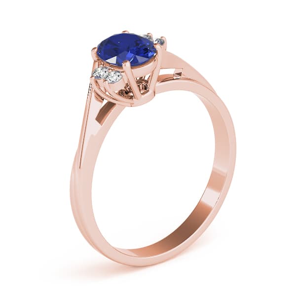 Oval Color Ring (1/8 ct. tw.), Angle view in rose gold