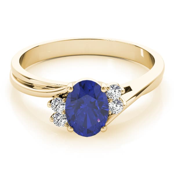 Oval Color Ring (0.08 ct. tw.), On hand view in yellow gold