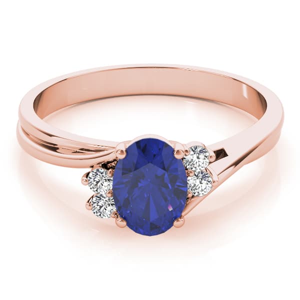 Oval Color Ring (1/8 ct. tw.), On hand view in rose gold