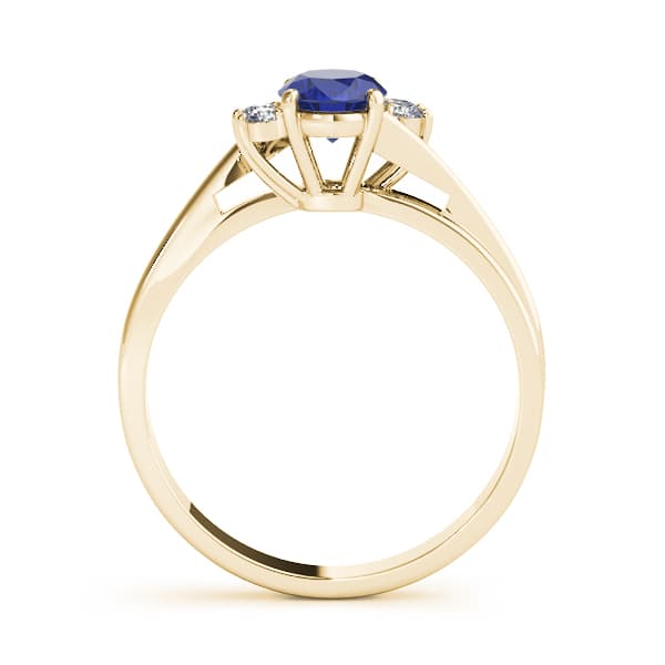 Oval Color Ring (0.08 ct. tw.), Side view in yellow gold