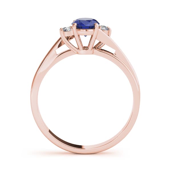 Oval Color Ring (1/8 ct. tw.), Side view in rose gold