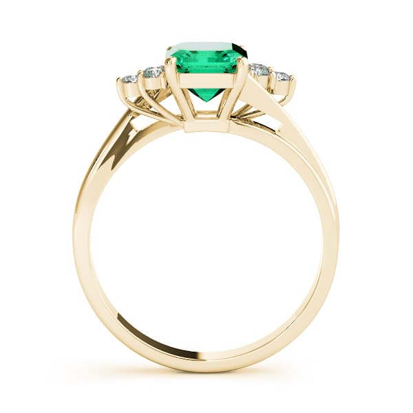 Solitaire Plus Cluster Side Engagement Ring, style 80124, Side view in yellow gold