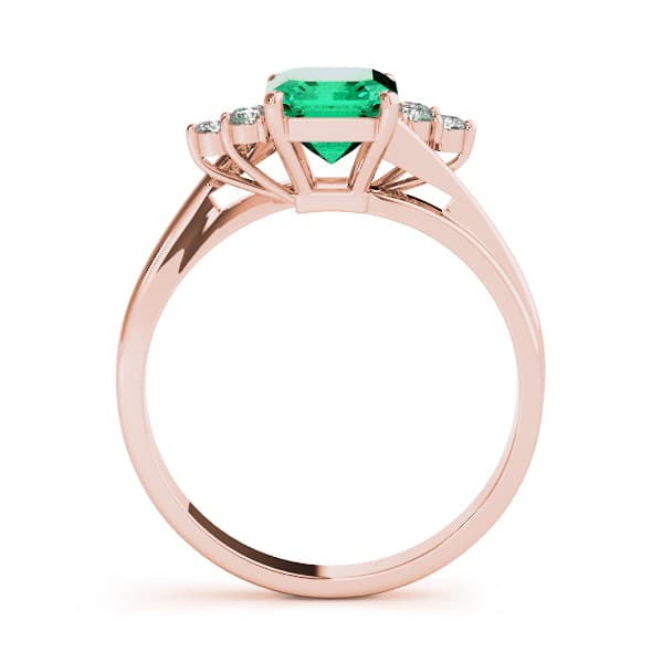 Solitaire Plus Cluster Side Engagement Ring, style 80124, Side view in rose gold