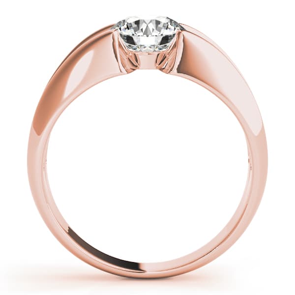 Solitaire Split Shank Engagement Ring, style 80131, Side view in rose gold
