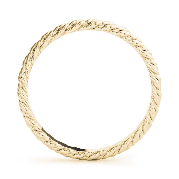Gold Twisted Rope Wedding Band, Side view in yellow gold