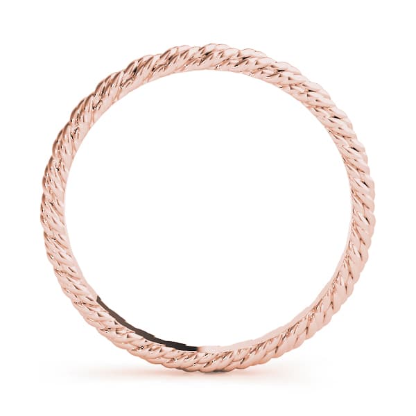 Gold Twisted Rope Wedding Band, Side view in rose gold