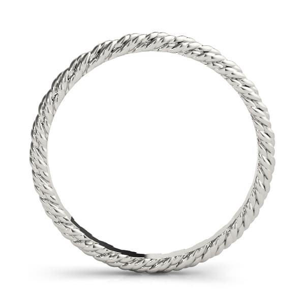 Gold Twisted Rope Wedding Band, Side view in white gold or platinum