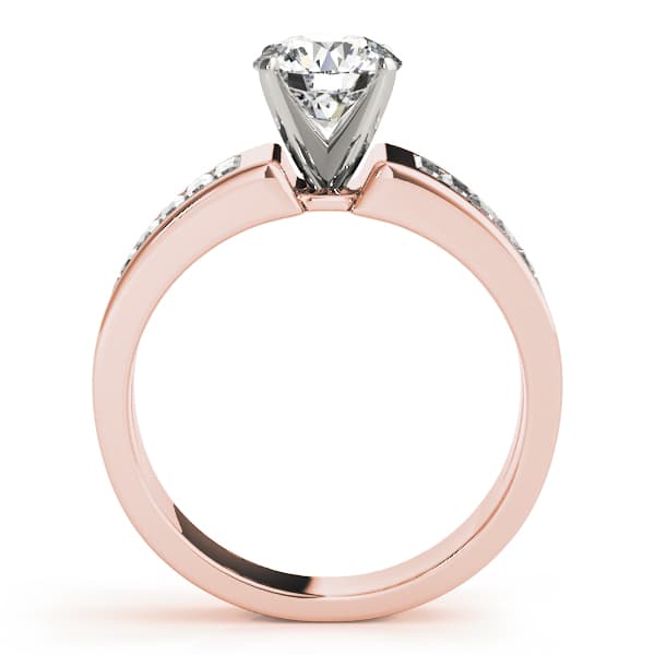 Wide Channel-Set Straight Baguette Engagement Ring, style 80143, Side view in rose gold