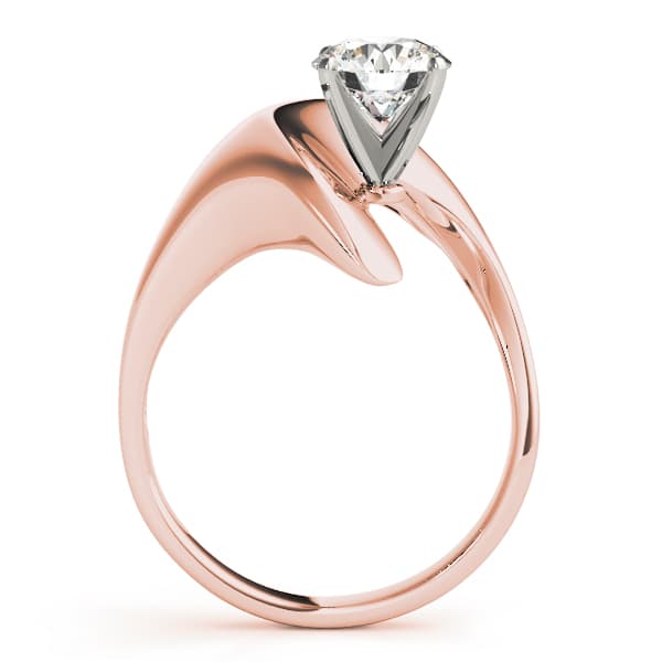 Solitaire Swirl Engagement Ring, style 80149, Side view in rose gold