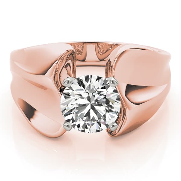 Solitaire Engagement Ring, style 80150, On hand view in rose gold