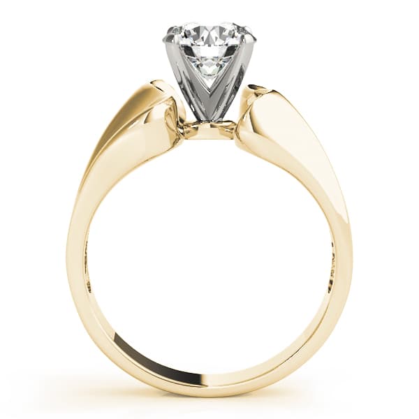 Solitaire Engagement Ring, style 80150, Side view in yellow gold