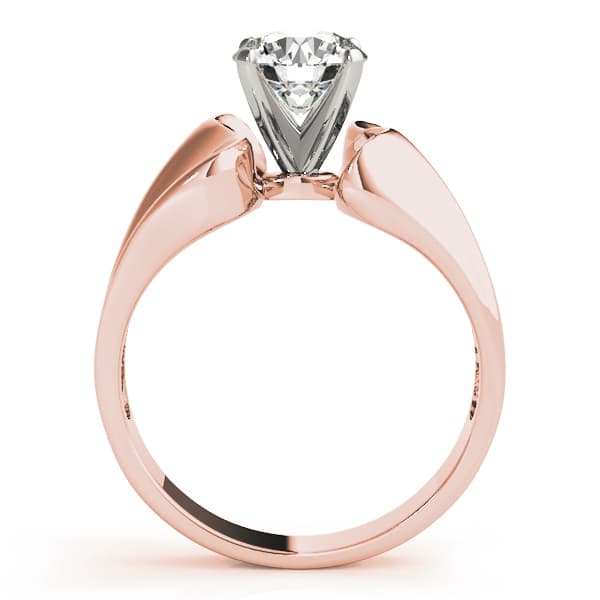 Solitaire Engagement Ring, style 80150, Side view in rose gold