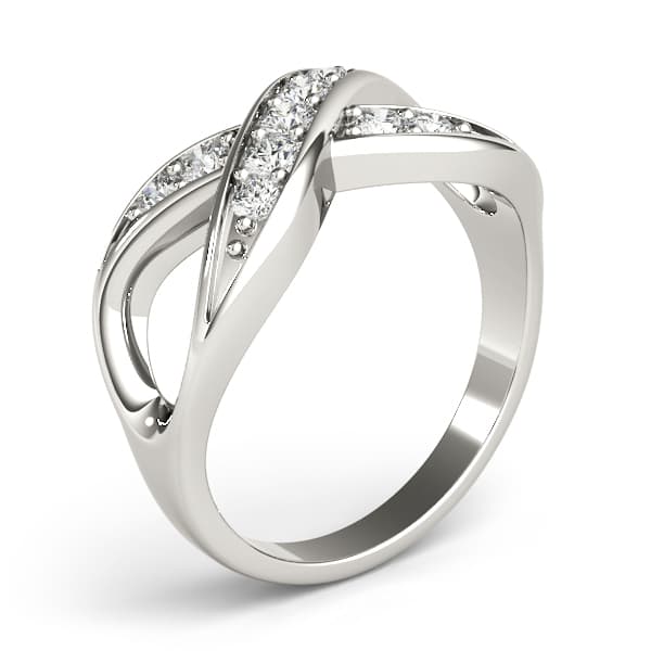 Infinity Prong In Channel Fashion Rings (1/4 ct. tw.), Angle view in white gold or platinum
