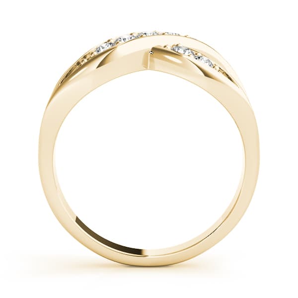 Infinity Prong In Channel Fashion Rings (1/4 ct. tw.), Side view in yellow gold