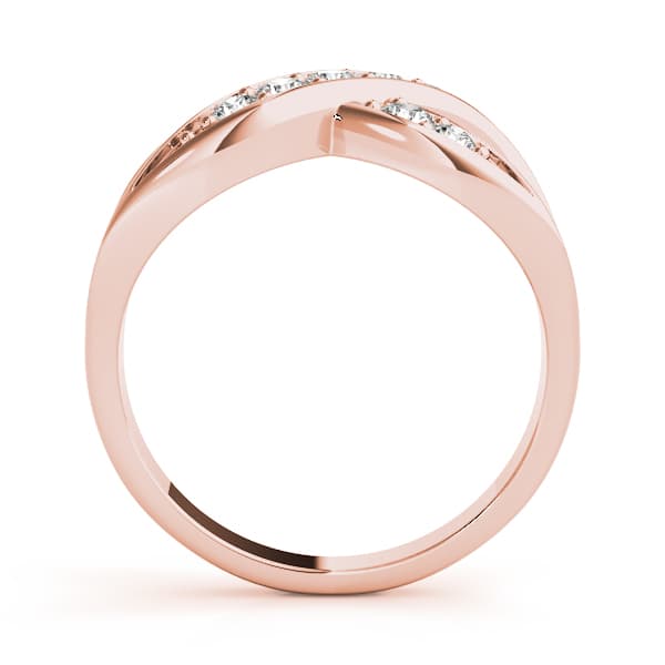 Infinity Prong In Channel Fashion Rings (1/4 ct. tw.), Side view in rose gold