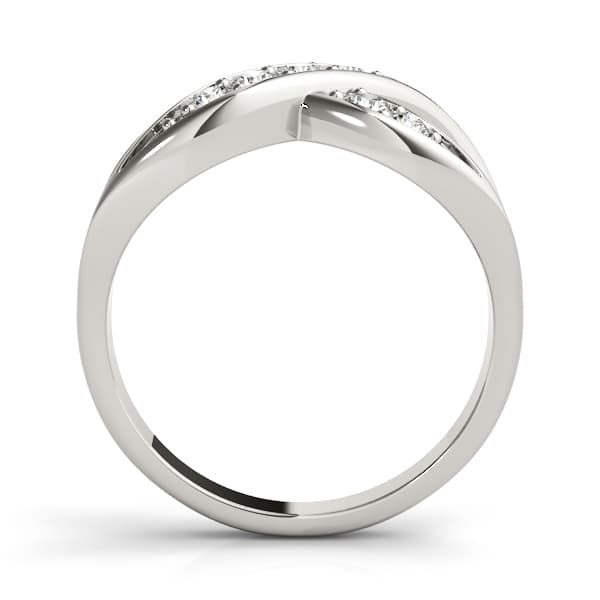 Infinity Prong In Channel Fashion Rings (1/4 ct. tw.), Side view in white gold or platinum
