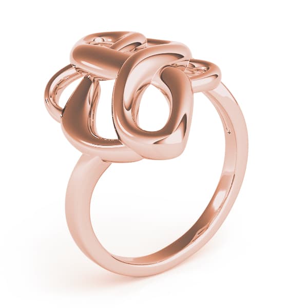 Solitaire Engagement Ring, style 80164, Top view in rose gold