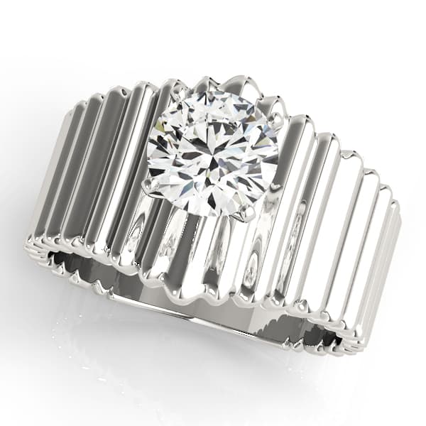 Solitaire Round Engagement Ring — style 80169 in 10k White Gold