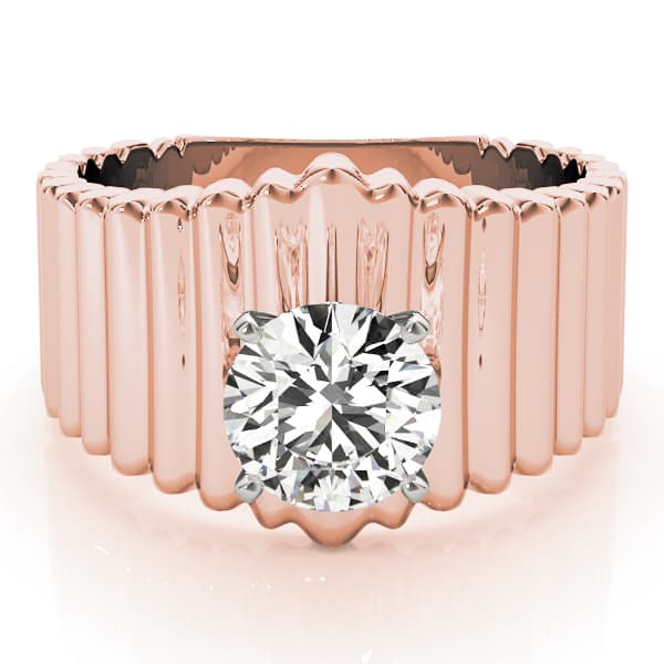Solitaire Round Engagement Ring, style 80169, On hand view in rose gold