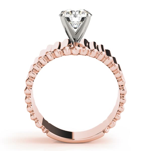 Solitaire Round Engagement Ring, style 80169, Side view in rose gold