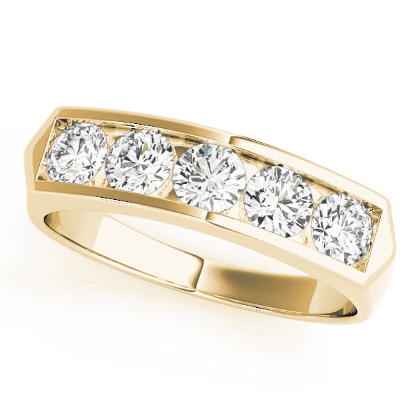 Channel Set Wedding Band (0.85 ct. tw.), Front view in yellow gold