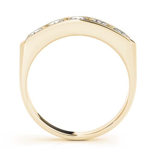 Channel Set Wedding Band (0.85 ct. tw.), Side view in yellow gold