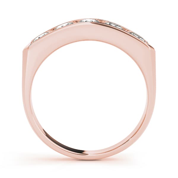 Channel Set Wedding Band (0.85 ct. tw.), Side view in rose gold