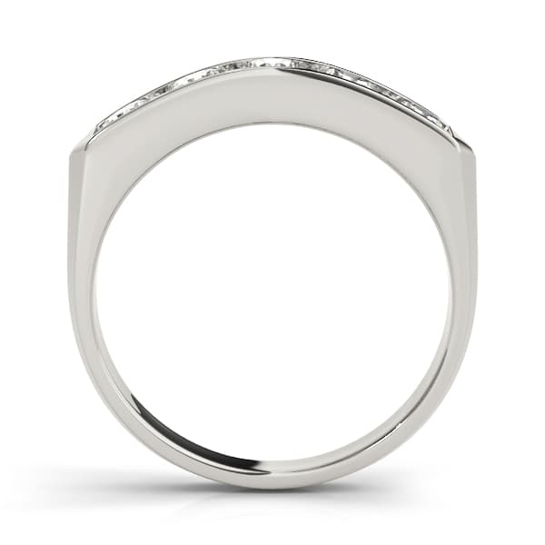 Channel Set Wedding Band (0.85 ct. tw.), Side view in white gold or platinum