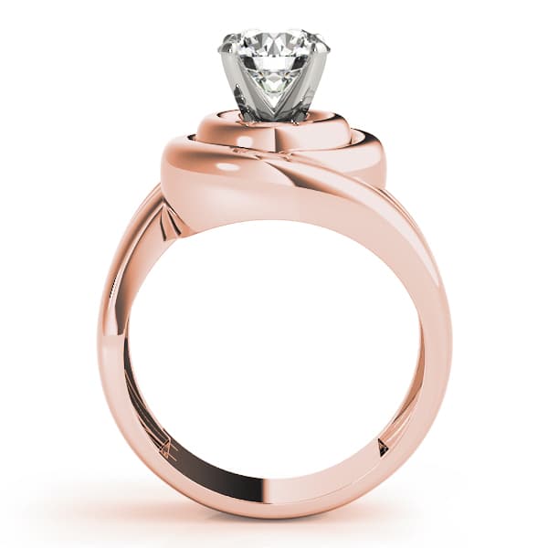 Solitaire Swirl Color Ring, style 80174, Side view in rose gold