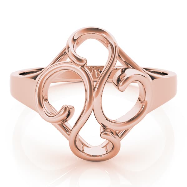Solitaire Engagement Ring, style 80175, On hand view in rose gold
