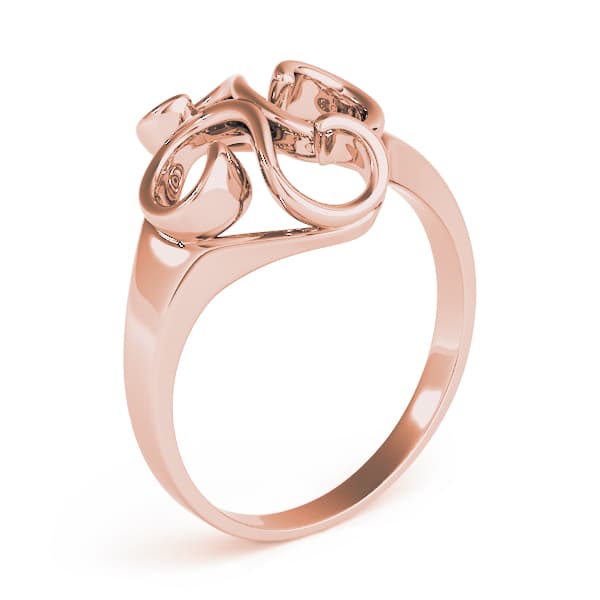Solitaire Engagement Ring, style 80175, Top view in rose gold