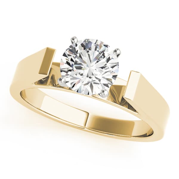 Solitaire Engagement Ring, style 80178, Front view in yellow gold