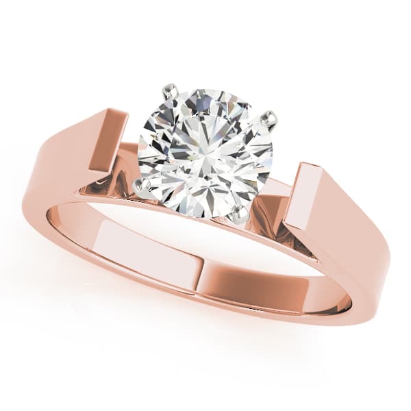 Solitaire Engagement Ring, style 80178, Front view in rose gold