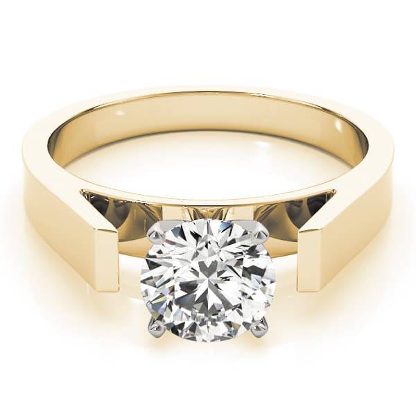 Solitaire Engagement Ring, style 80178, On hand view in yellow gold
