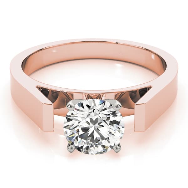 Solitaire Engagement Ring, style 80178, On hand view in rose gold
