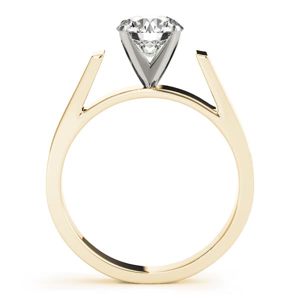 Solitaire Engagement Ring, style 80178, Side view in yellow gold