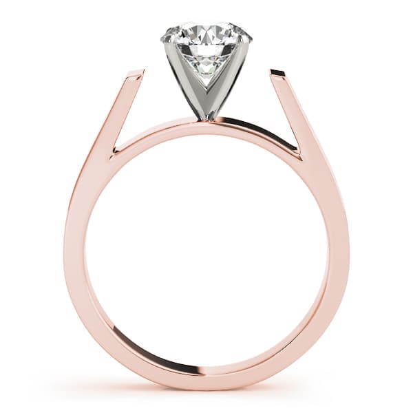 Solitaire Engagement Ring, style 80178, Side view in rose gold