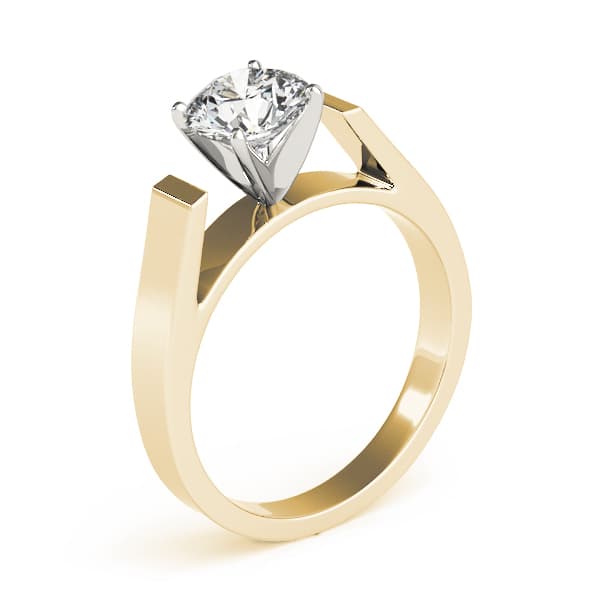 Solitaire Engagement Ring, style 80178, Top view in yellow gold