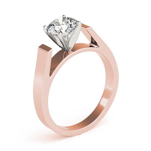 Solitaire Engagement Ring, style 80178, Top view in rose gold