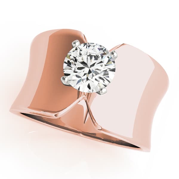 Wide Shank Engagement Ring, style 80180, Front view in rose gold