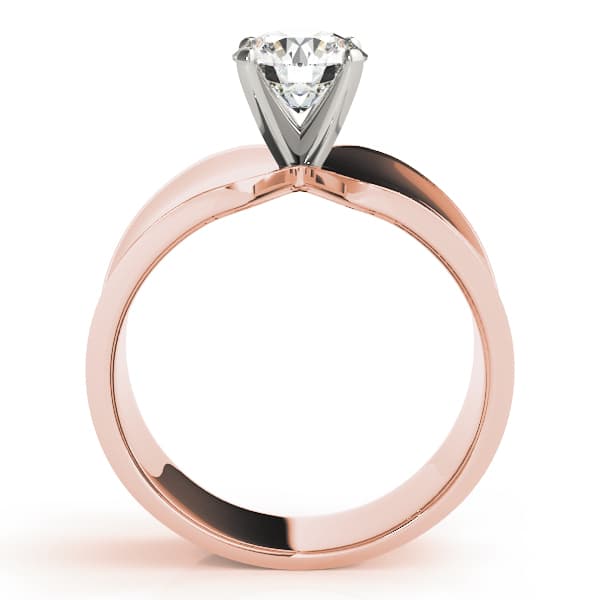 Wide Shank Engagement Ring, style 80180, Side view in rose gold