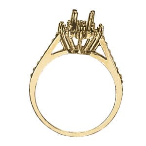 Pear Gemstone Ring (0.41 ct. tw.), Side view in white gold or platinum
