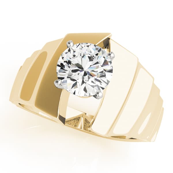 Solitaire Engagement Ring, style 80185, Front view in yellow gold