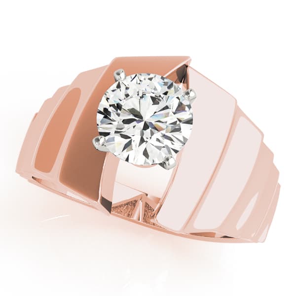 Solitaire Engagement Ring, style 80185, Front view in rose gold